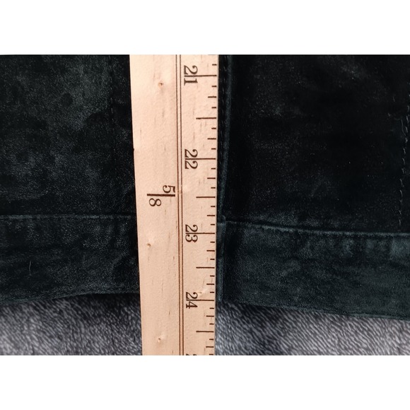 Fabio‎ Suede Leather Jacket Women's L/G Button Up Coat Black Casual - Picture 7 of 7